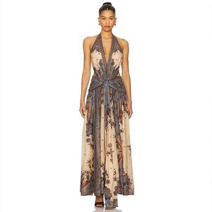 Zimmermann Ascension Plunge Halter Maxi Dress